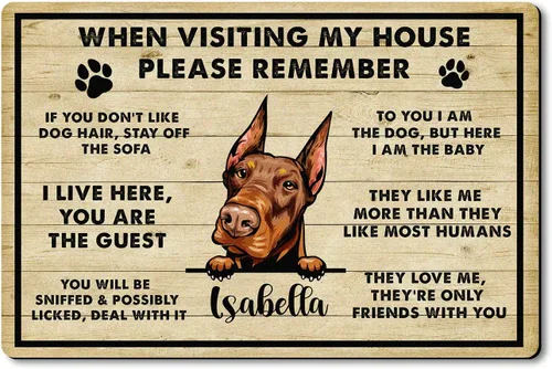 Vista 17 de VOTANTA Felpudo personalizado con mastín de abruzzese, tapetes personalizados para perros, regalos divertidos para los amantes de los perros, dueños
