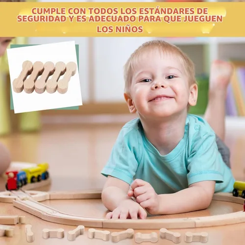 Vista 3 de Hanaive 20 conectores de madera para pista de hueso de perro para Color madera