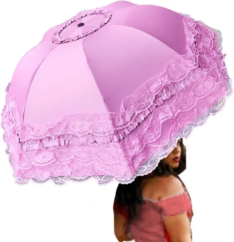 Vista 21 de WENDIN Sombrilla de encaje plegable vintage Paraguas gótico lluvia Anti-UV protección de encaje parasol cúpula Foto Props niñas sombrilla paraguas