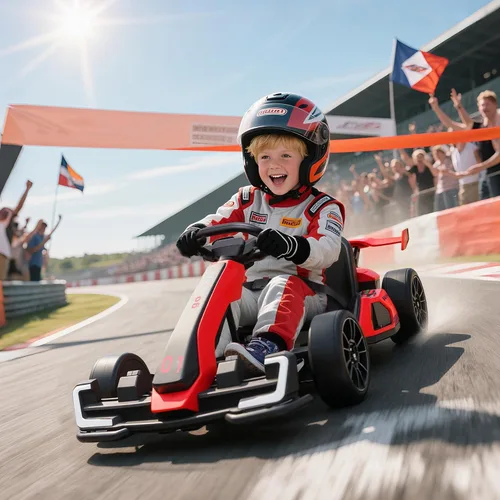 Vista 3 de Go Kart eléctrico de 24 V, 7.5 MPH con asiento ajustable y arranque lento
