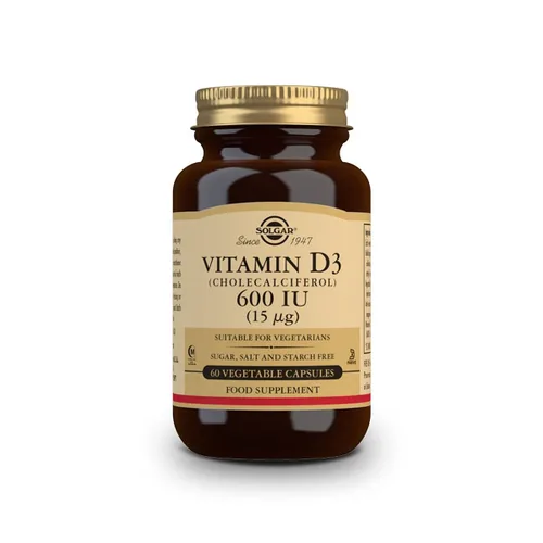 Vista 3 de Vitamina D3 (Colecalciferol) Solgar 600 iu 60 Cápsulas