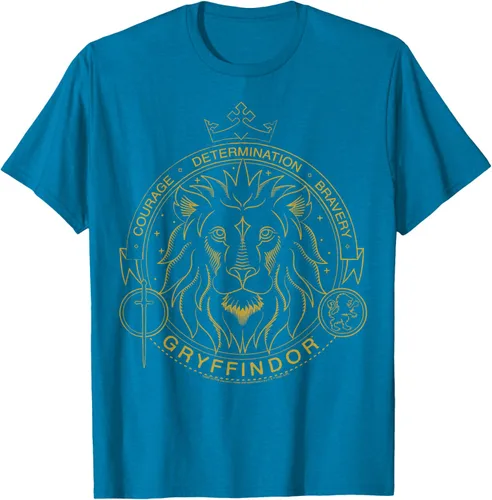 Vista 8 de Harry Potter Camiseta Gryffindor Line Art Lion Symbol, Negro