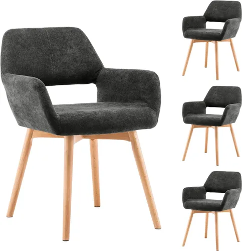 Vista 20 de Silla de Escritorio Sin Ruedas Silla de Acento Cómoda para Sala de Estar Comedor Dormitorio Silla de Tocador Silla de Maquillaje Oficina en Casa