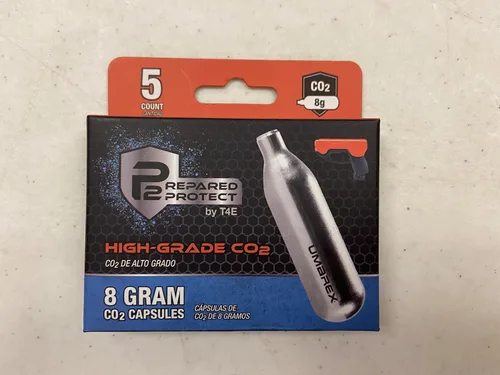 Vista 9 de P2P Cartuchos de CO2 de alto grado de 0.28 oz para pistolas de aire redondas de pimienta, paquete de 5