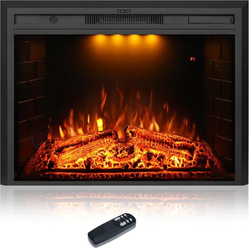 Vista 16 de Calentador eléctrico de troncos de chimenea de 25 pulgadas, juego de troncos de chimenea eléctrica independiente con control remoto y aplicación