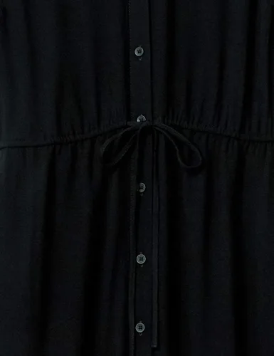 Vista 9 de Tienda Essentials - Vestido por debajo de la rodilla de media manga para mujer, estilo acampanado, ajuste holgado, ceñido en la cintura