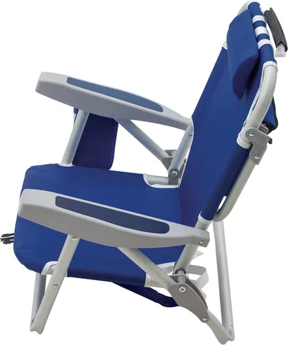 Vista 10 de Rio Beach - Silla de playa plegable de 5 posiciones para niños, color azul