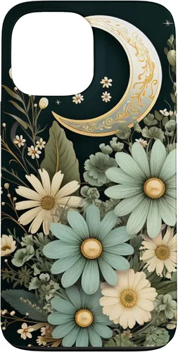 Vista 24 de Sage Green Wildflower Floral Moon Flower Botanical Case for iPhone 17
