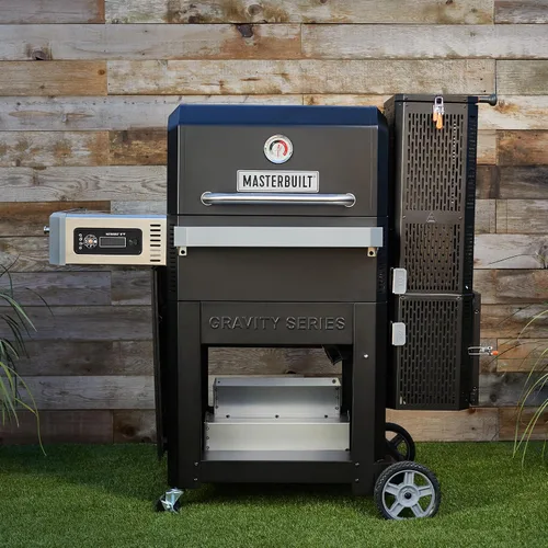 Vista 2 de Masterbuilt Gravity Series 800 Parrilla ahumadora - Parrilla de carbón más inserto de plancha, control digital, conectividad de aplicaciones, 800