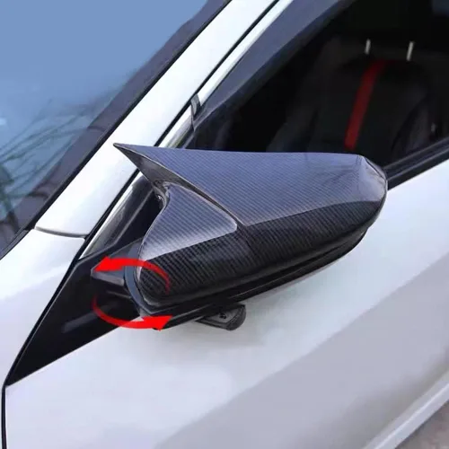 Vista 5 de Cubierta de espejo retrovisor lateral de cuerno de buey para automóvil, protector de espejo retrovisor, cubiertas de decoración, accesorios