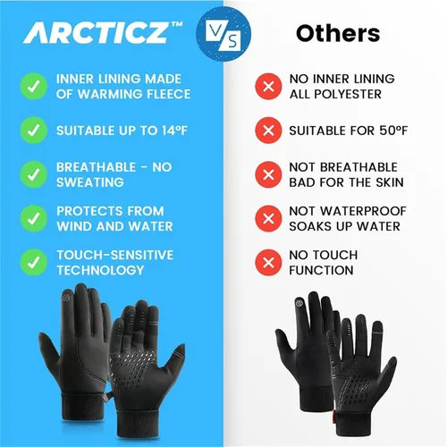 Vista 3 de KDGENG ARCTICZ - Premium Thermo Gloves, Arcticz Waterproof Windproof Thermal Gloves, Winter Non-Slip Touch Screen Gloves