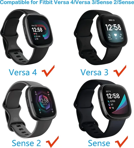 Vista 3 de Correa de reloj de repuesto para Fitbit Versa 4, correa de reloj de repuesto de nailon tejido para Fitbit Versa 4/Versa 3, Fitbit Sense 2/Sense
