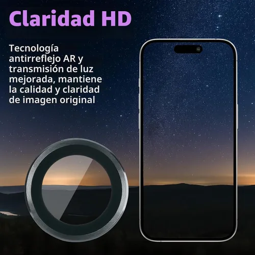 Vista 3 de Protector de Lente de Cámara para iPhone 17 Pro/17 Pro Max, Protector de Cámara de Vidrio Templado Individual con Bandeja de Instalación Compatible