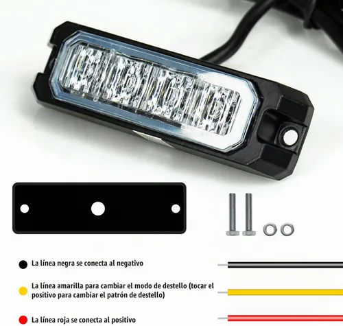Vista 5 de Purishion - Luz estroboscópica con 4 luces LED color ámbar, impermeable, para barra de precaución, 10 patrones intermitentes, apto para automóvil