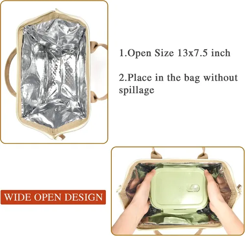 Vista 3 de UTOTEBAG Lonchera con iniciales para mujeres, adolescentes y niñas, lonchera para adultos, contenedor refrigerante para el trabajo, picnic, regalos