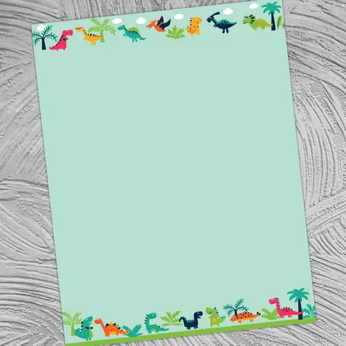 Vista 2 de Great Papers! - Membrete con diseño de dinosaurio feliz, 8.5 x 11 pulgadas, 80 unidades (2019054)