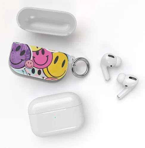 Vista 4 de Casely Funda compatible con AirPods 3 All Smiles Funda para AirPods con adhesivo de cara sonriente
