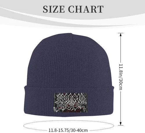 Vista 2 de Gorros para hombre y mujer Gorros básicos unisex con puños de calavera de punto, sombrero de invierno clásico para dormir, para senderismo