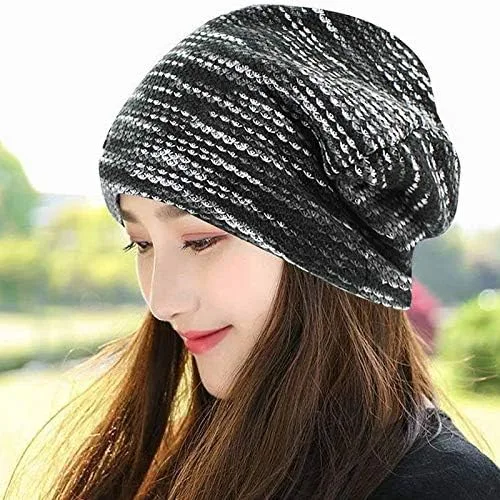 Vista 3 de Gorro de punto unisex para hombre y mujer, con forro de felpa