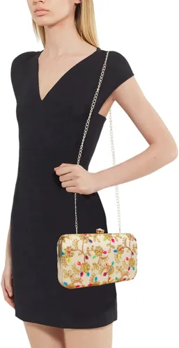 Vista 6 de LONGING TO BUY Embrague de caja de diseño hecho a mano para mujeres, embrague bordado Zari para mujeresembrague de mano para mujeres