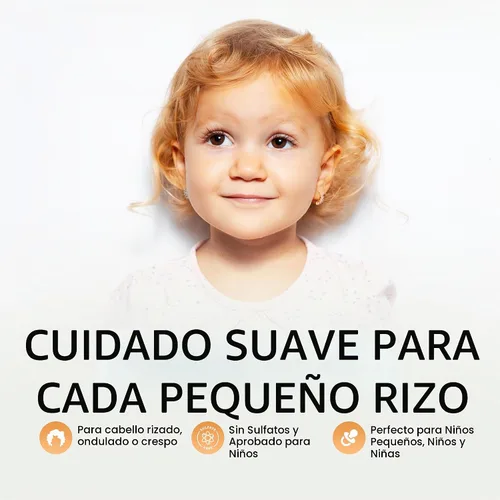 Vista 3 de MAYA MARI Crema para rizos para niños, crema definidora con aceite de coco para niños pequeños y bebés, domina el encrespamiento en cabello rizado