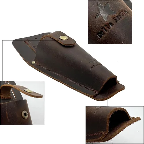 Vista 3 de Funda de podadora de cuero de jardín,Funda de herramienta para tijeras de podar de jardinería,Cubierta protectora de tijera duradera
