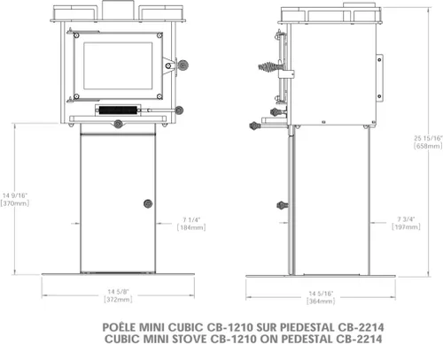Vista 3 de CUBIC Mini estufa - Grizzly - Soportes y accesorios (Soporte de piso - CB-4010)