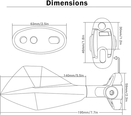 Vista 2 de Espejos laterales universales para motocicleta, accesorios de motocicleta, retrovisores, espejo lateral para Yamaha XT660/X/R/Z XTZ 125 XMAX300 Xmax