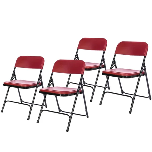 Vista 7 de National Public Seating NPS Serie 800 - Silla plegable ligera de plástico/poliéster de alta calidad, color negro, paquete de 4 unidades (810/4)