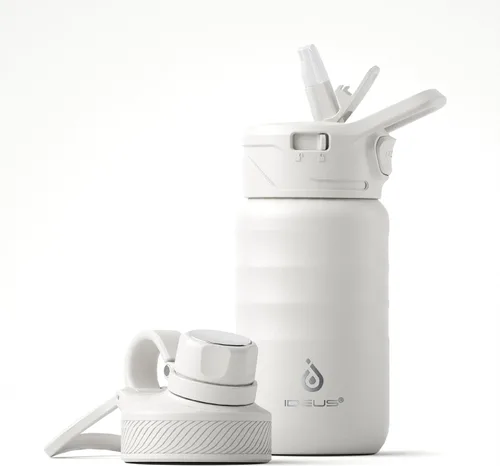 Vista 67 de IDEUS Botella de agua aislada de 12 onzas, botella de agua aislada de acero inoxidable para la escuela, botellas aisladas con pajitas a prueba