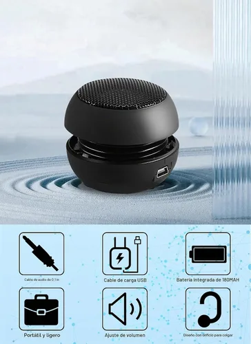 Vista 3 de Mini altavoz portátil con cable USB pequeños altavoces con conector