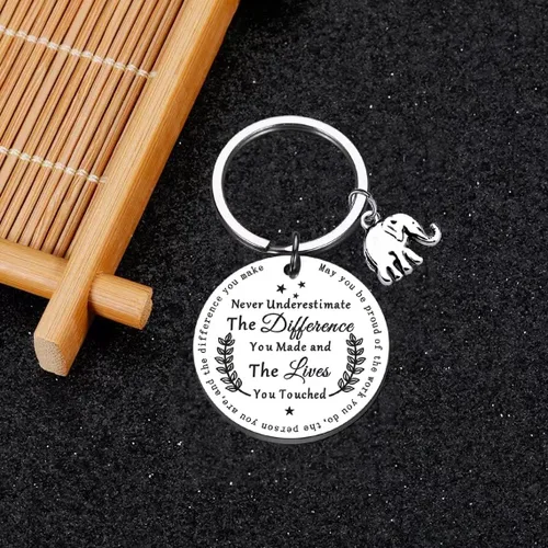 Vista 4 de Appreciation Gifts Inspirational Elephant KeychainS Thank You Keyring for Women Teacher Volunteer Employee Gifts