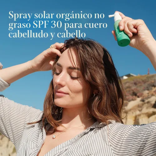 Vista 2 de COOLA Organic Scalp Spray & Hair Sunscreen Mist with SPF 30, Dermatologist Tested Hair Care for Daily Protection, Vegan and Gluten Free, Ocean
