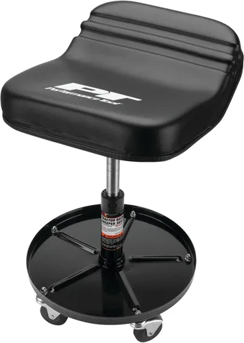 Vista 17 de Performance Tool W85011 Taburete de bar giratorio neumático con respaldo, giro de 360 grados, estructura de acero resistente, negro