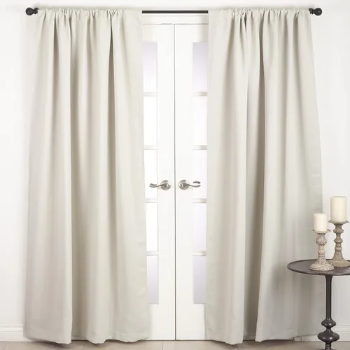 Vista 12 de SARO LIFESTYLE Panel de cortina opaca con bolsillo para barra, 54 x 84 pulgadas, color negro