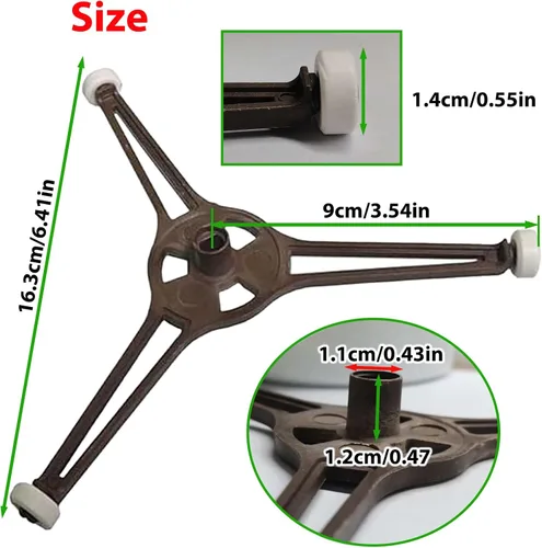 Vista 2 de Soporte para tocadiscos de microondas de 3.54 pulgadas, rodillo de anillo giratorio, soporte de bandeja de placa de vidrio, anillo giratorio