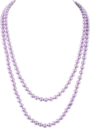 Vista 13 de BABEYOND - Collar de perlas sintéticas estilo art deco de la década de 1920, collar de perlas largas para fiesta de disfraces de estilo Gatsby
