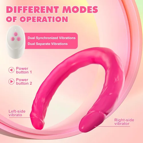 Vista 4 de Rosyrosy Vibrador de doble extremo y consolador vibrante para juguetes sexuales en pareja - 15.7 pulgadas, consoladores de punto G sin correa, pene