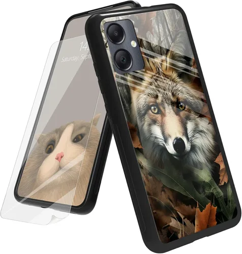 Vista 20 de Funda para Samsung Galaxy A12 5G con protector de pantalla, parte trasera de vidrio templado + TPU de silicona suave que absorbe los golpes