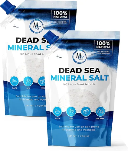 Vista 7 de Sal del Mar Muerto para baño y remojo de pies, sal de baño de magnesio, sal mineral para aliviar el estrés y el cuidado de la piel, más minerales