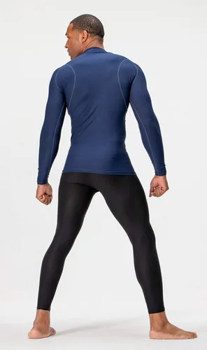 Vista 3 de DEVOPS Paquete de 3 camisas de compresión atléticas de manga larga con cuello de tortuga para hombre