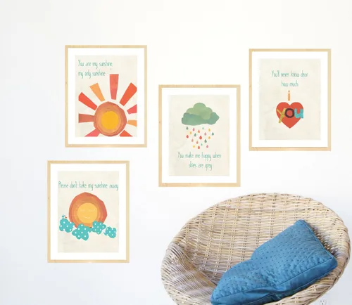 Vista 4 de Arte de pared infantil "When Skies are Grey" de 11 x 14 pulgadas para habitación de niños, niñas o bebés, decoración temática de la naturaleza