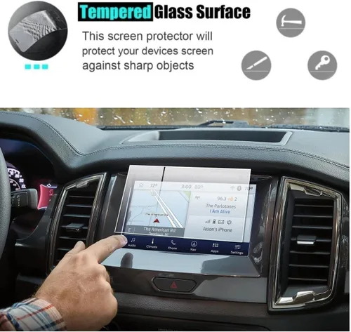 Vista 5 de Protector de pantalla compatible con pantalla táctil Ford Ranger Sync3 2019-2023, antirreflejos, resistente a los golpes, accesorios de navegación