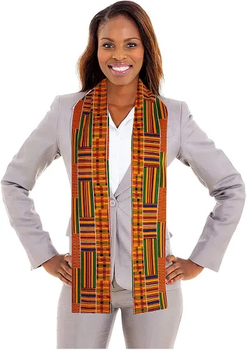 Vista 3 de Dupsie's Kente African Print 70 inch StoleSash for Choir, Black History, Juneteenth, Pastor