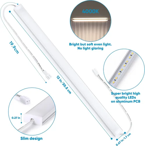 Vista 3 de Litever Barras de tira de luz LED adicionales adicionales de 12 V CC con accesorios de montaje. Barras de luz LED adicionales adicionales serie