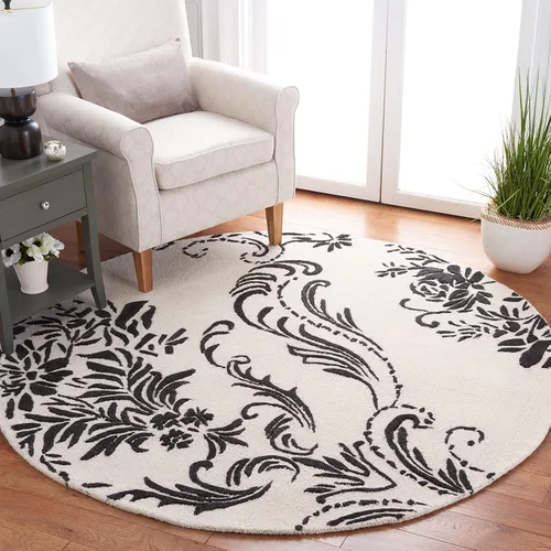 Vista 13 de SAFAVIEH Jardin Collection - Alfombra de área de 5 x 8 pies, gris, lana hecha a mano, ideal para zonas de alto tráfico en sala de estar, dormitorio