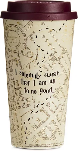 Vista 6 de Paladone Taza de café de viaje de Harry Potter Marauders Map (15.2 fl oz) I Solemnly Swear I Am Up To No Good, taza de Harry Potter y regalo