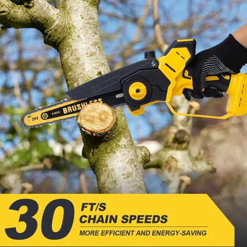 Vista 2 de Mini motosierra para batería Dewalt de 20 V MAX, mini motosierra eléctrica de mano inalámbrica de 8 pulgadas, motosierra sin escobillas para corte