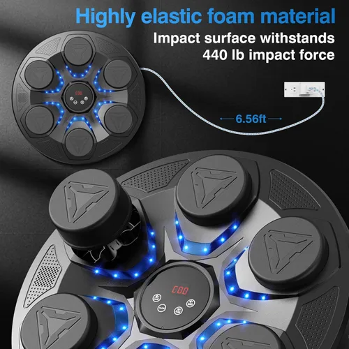 Vista 6 de Upgrade Music Boxing Machine For Adults Kids, Interactive Music Punching Machine with Gloves 12 Modes 12 Speeds, Wall Mounted Electronic Boxing