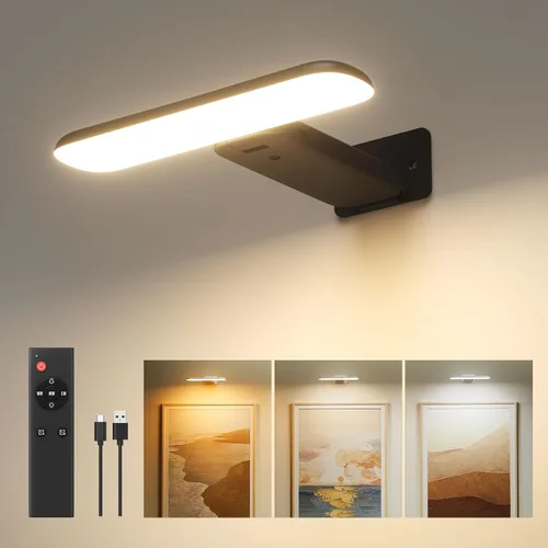 Vista 9 de FULEN Luces de Imagen a Pilas Recargables, Luces de Marco de Fotos para Pared, Luces de Pared LED Inalámbricas para Arte, Pinturas, Galería y Diana